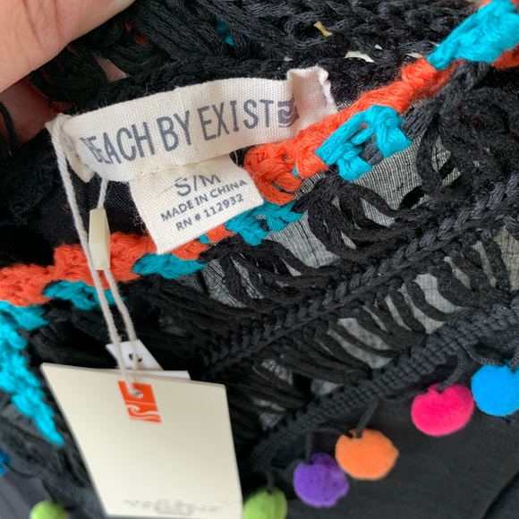 Beach dress - Black & pompoms - s/m - Picture 4 of 5